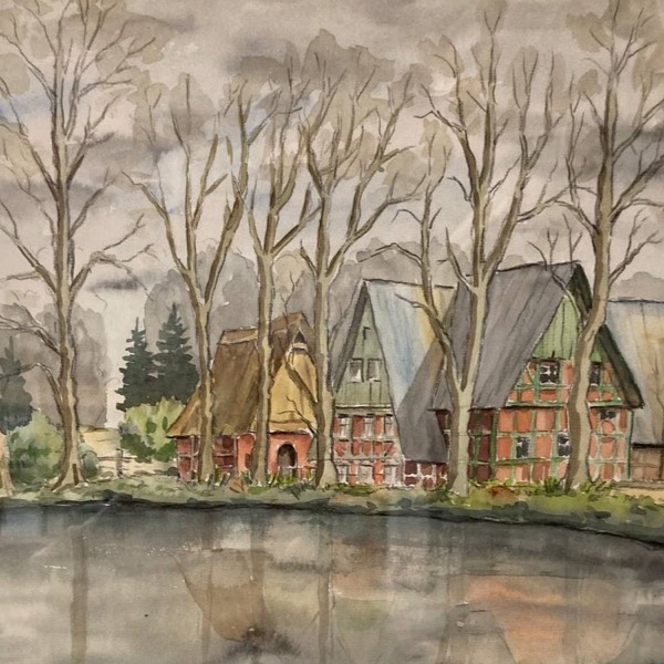 Aquarell Peter Badekow Mühle
