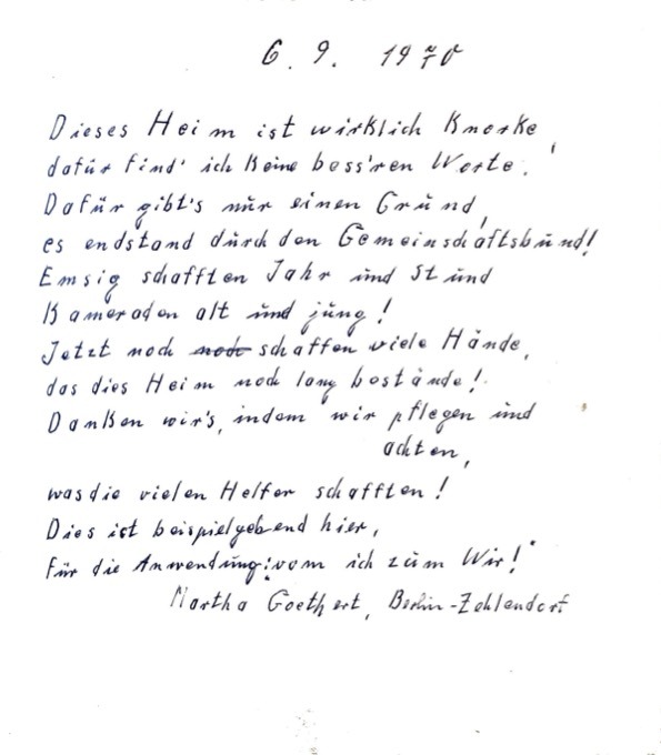 Bild vom Gedicht Martha 1970 Knorke