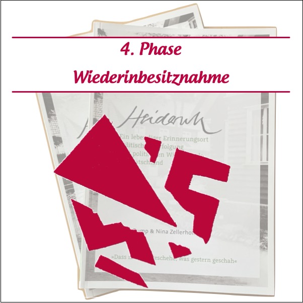 Bild Symbol mit Text: 4. Wiederinbesitznahme nach Befreiung und Rückkehr 1945 bis 1947