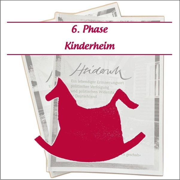 Bild Symbol mit Text: 6. Phase Kinderheim der VVN – 1948 bis 1949