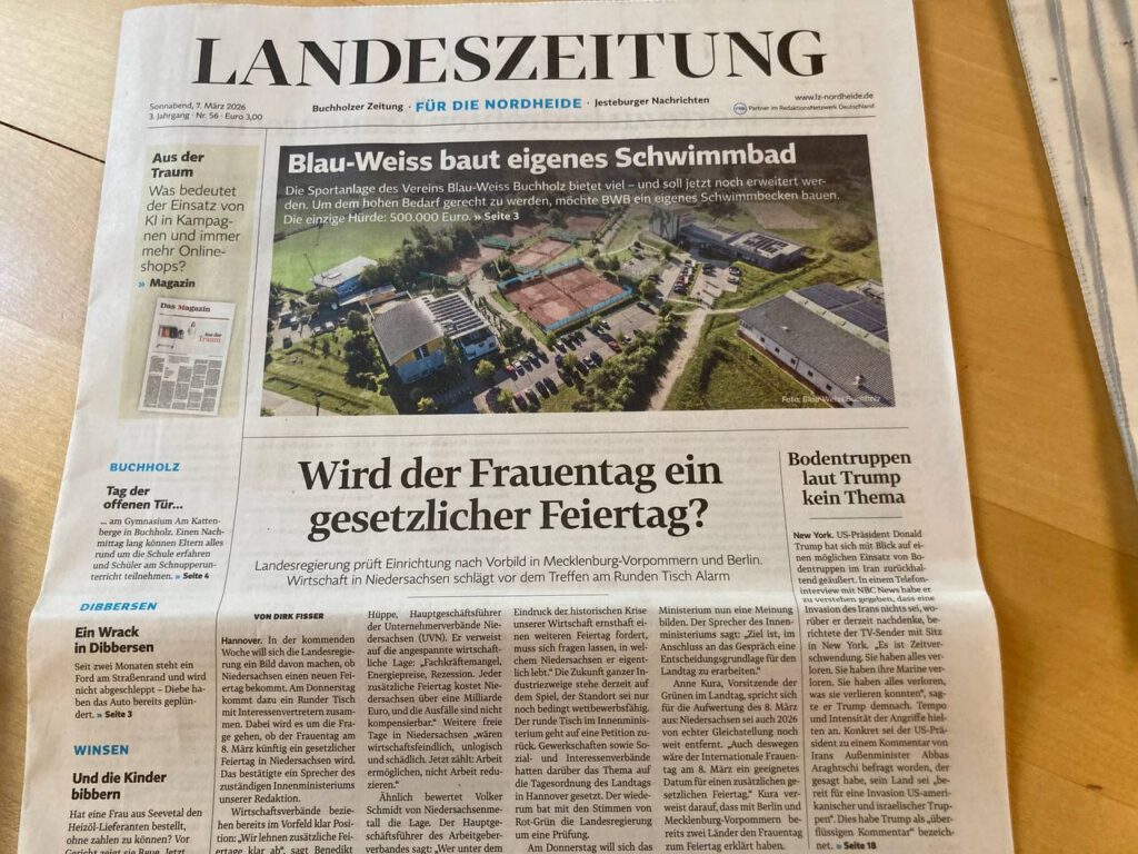 Zeitungsausschnitt aus der Landeszeitung