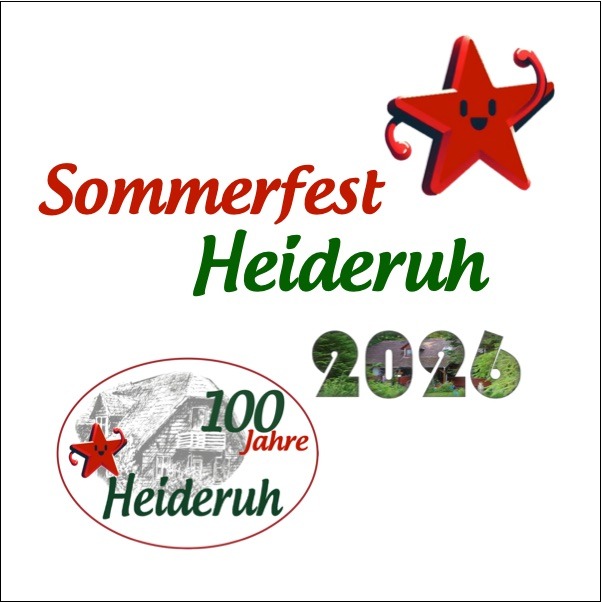 Beitragsbild mit Logo und rotem Sern und Text Sommerfest 2026 Heideruh
