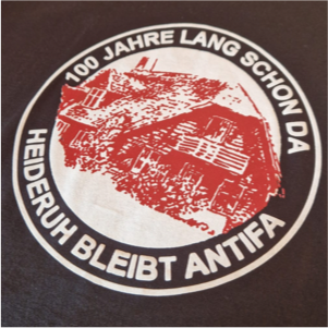 Heideruh T-Shirt "100 Jahre lang schon da. Heideruh bleibt Antifa."